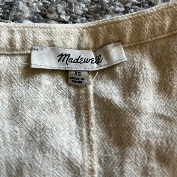 MADEWELL-Linen blend short sleeve blouse - Picture 3 of 4